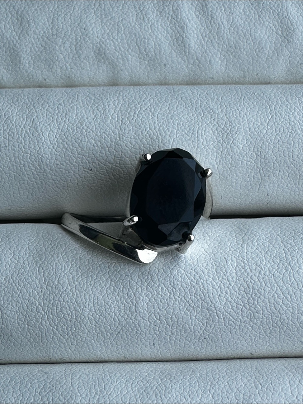 Sterling Silver Faceted Onyx Ring